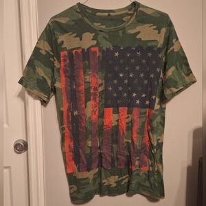 Camo American Flag Kids T-Shirt